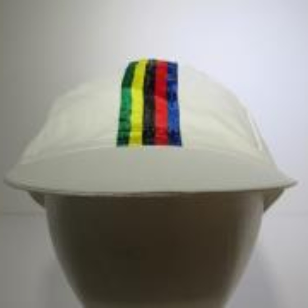 VTG 90s Cycling Hat Fitted Rainbow Stripped DS